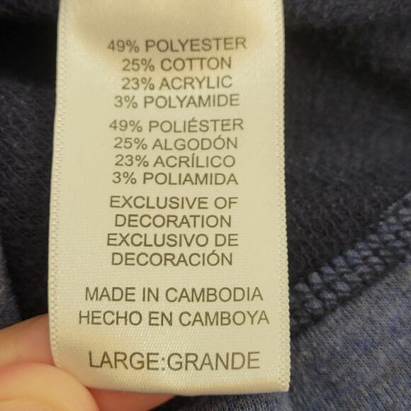 Tommy Bahama Men's Two-Tone Blue Crewneck‎ Jersey Long Sleeve Shirt Size Large - Picture 5 of 11